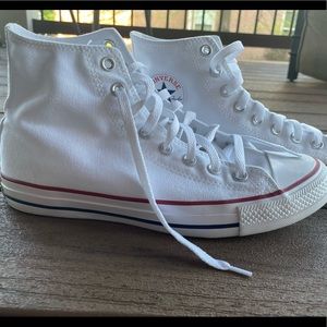 size 10 white high top converse